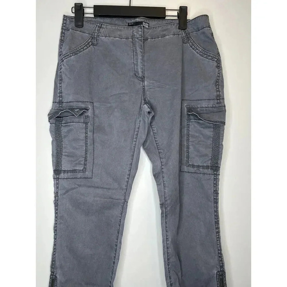 Eileen Fisher Gray Cargo Jogger Zipper Pants Petite Size 8P Lyocell Cotton - Picture 2 of 8